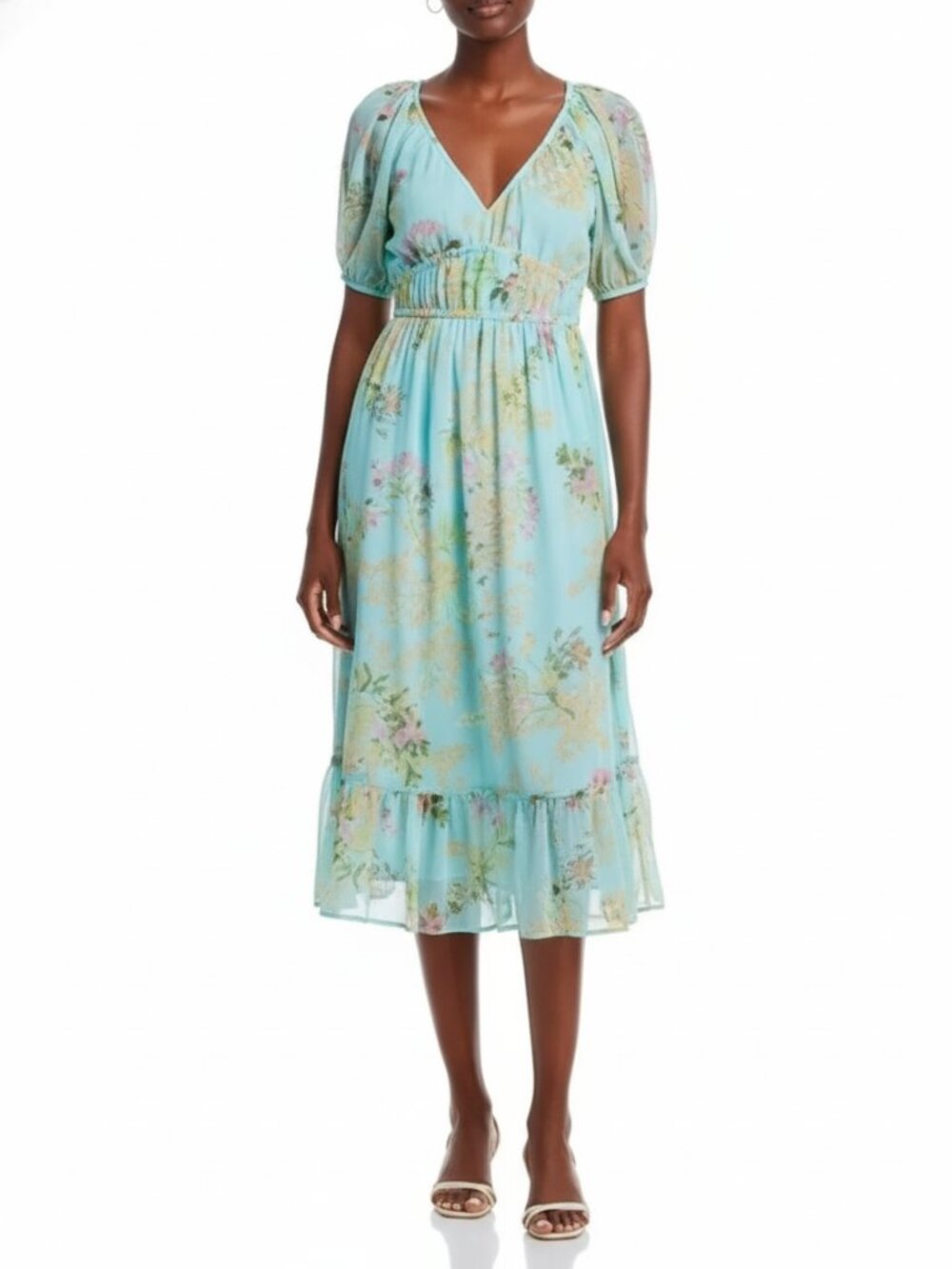 Vineyard Vines Mimosa Floral Aqua Maxi Dress, Beach & Wedding Ready NEW - Picture 6 of 7